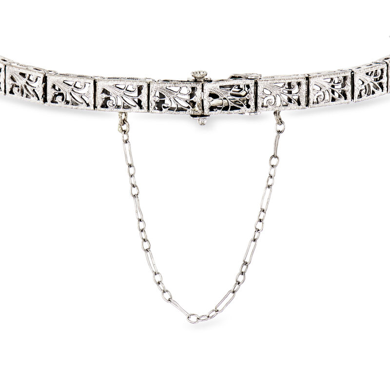 C. 1950 Vintage .60 ct. t.w. Diamond Bracelet in 14kt White Gold image number 2