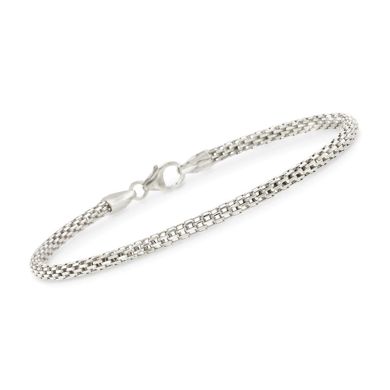 Italian Sterling Silver Rounded Mesh Bracelet image number 0
