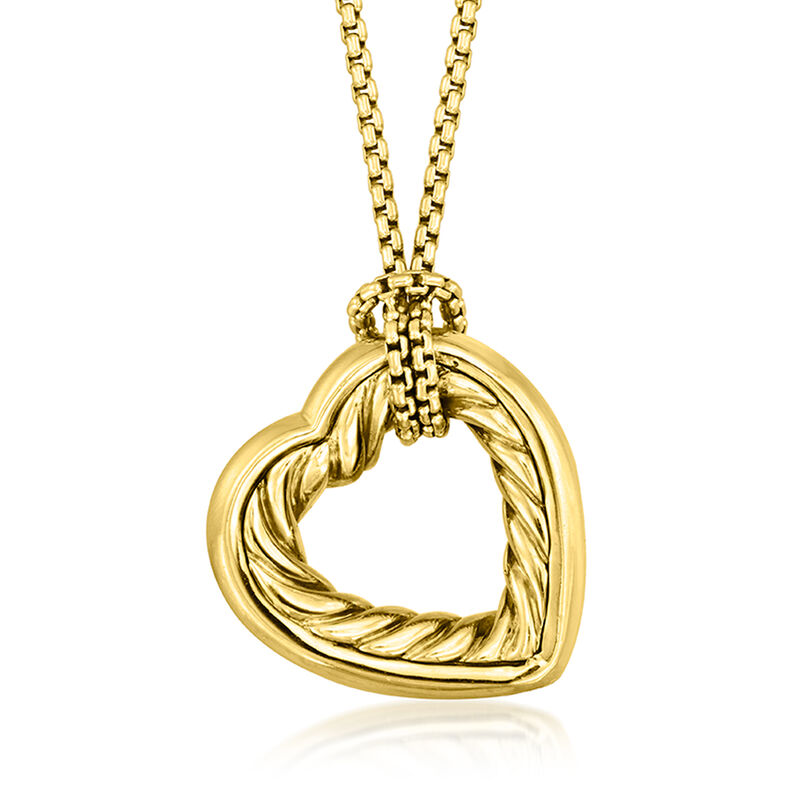 C. 1990 Vintage David Yurman 18kt Yellow Gold Heart Necklace. 16.5" image number 0