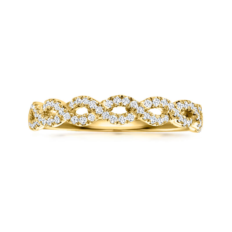 Gabriel & Co. .25 ct. t.w. Diamond Twist Ring in 14kt Yellow Gold image number 0