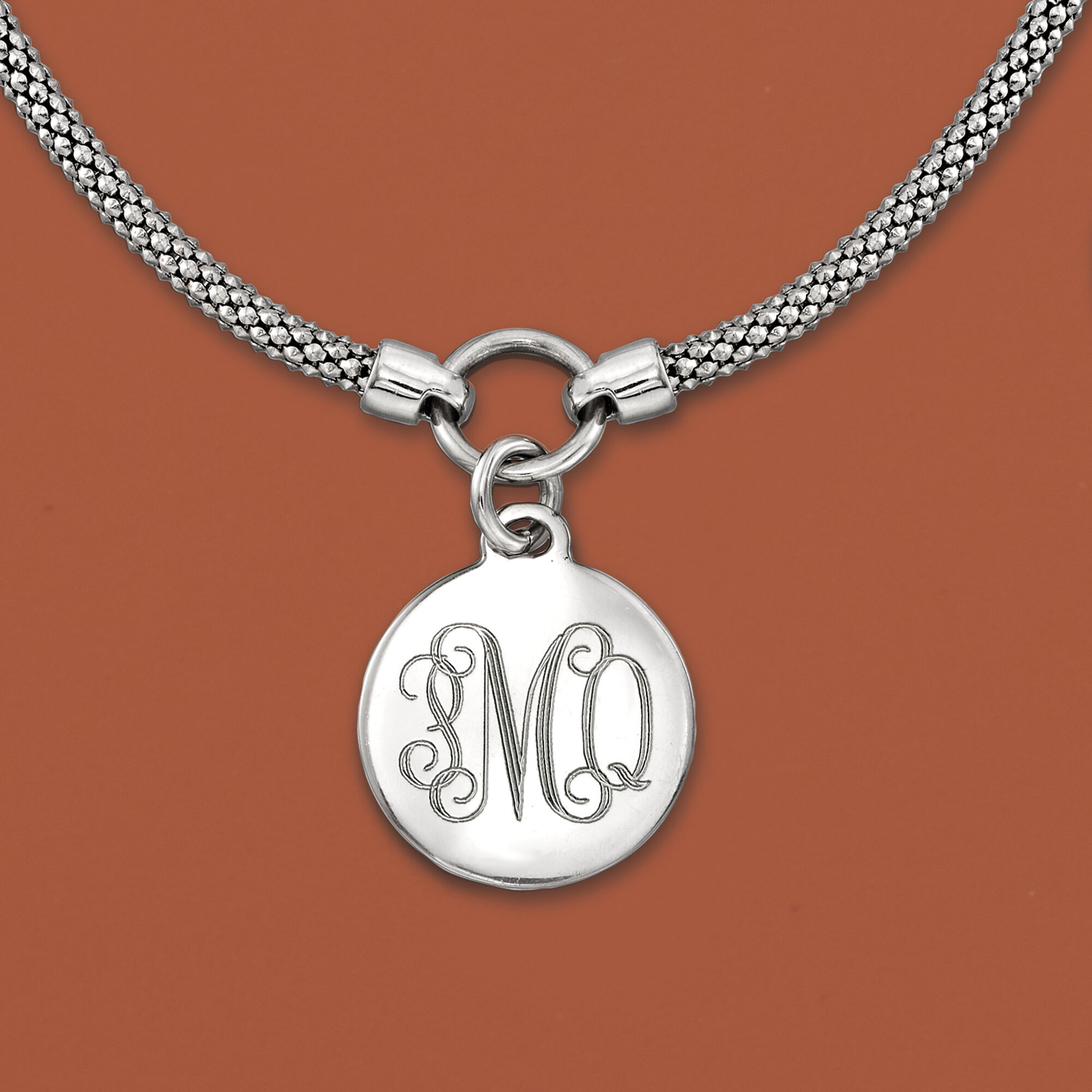 Sterling Silver Personalized Disc Necklace