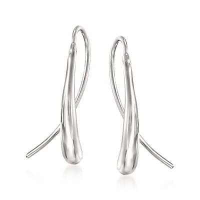 14kt White Gold Oblong Teardrop Earrings