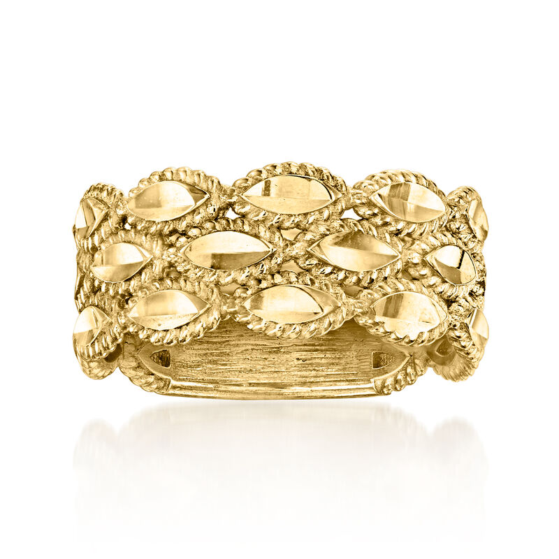 18kt Gold Over Sterling Roped Ring image number 0