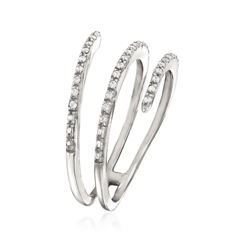 .10 ct. t.w. Diamond Bypass Ring in Sterling Silver. Size 5 image number 1