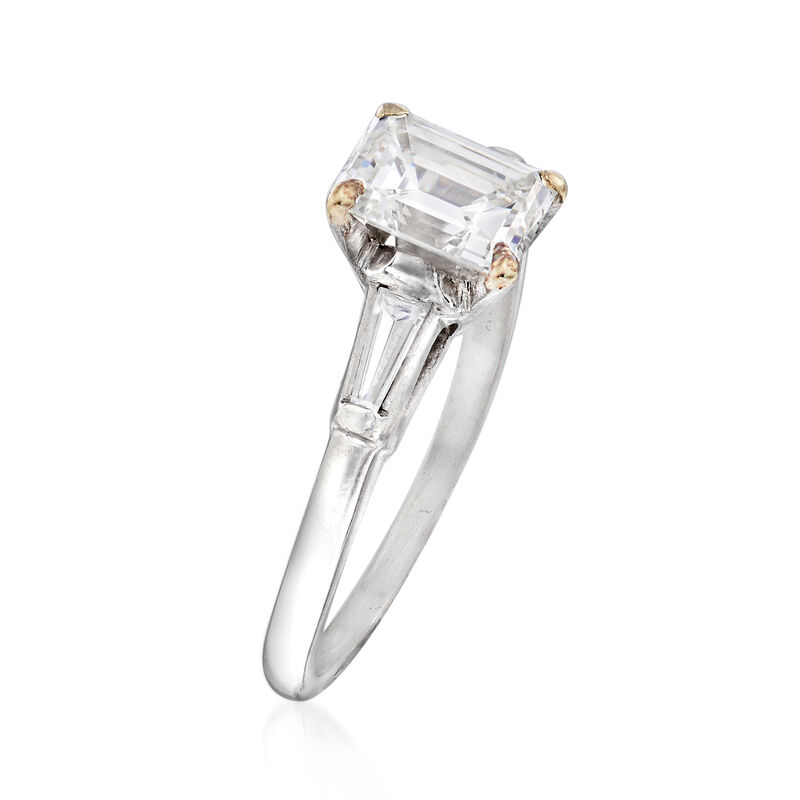 C. 1970 Vintage 1.30 ct. t.w. Diamond Ring in Platinum. Size 6.75 image number 2