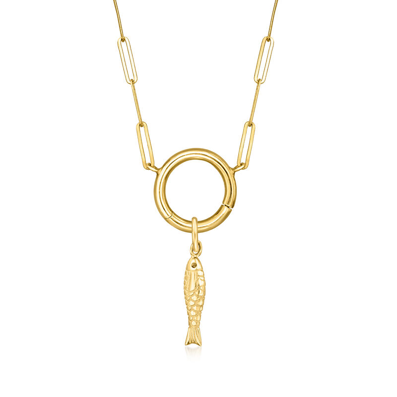Italian 14kt Yellow Gold Sardine Charm  image number 2