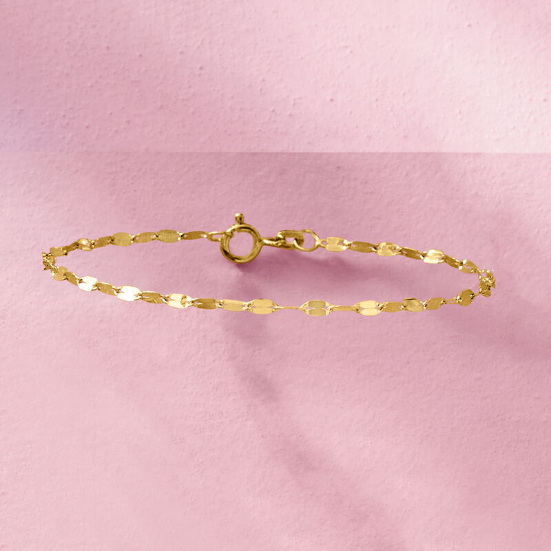 Italian 2.25mm 14kt Yellow Gold Lumachina-Chain Bracelet image number 2
