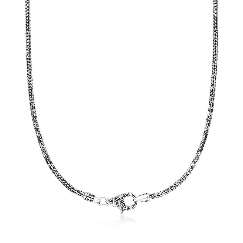 Sterling Silver Bali-Style Wheat-Chain Necklace image number 0