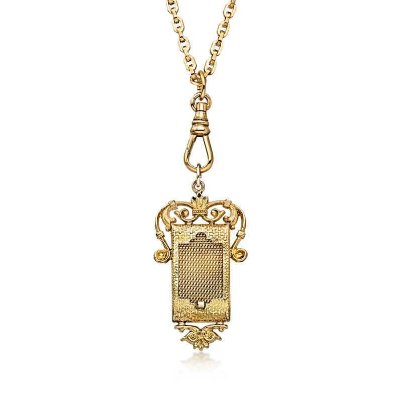 C. 1900 Vintage Gold-Filled Fancy Locket Necklace. 24.25" image number 0