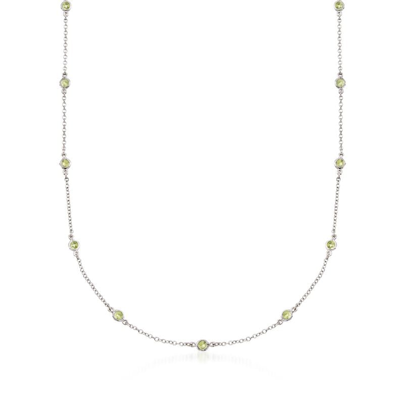 1.80 ct. t.w. Peridot Station Necklace in Sterling Silver image number 0