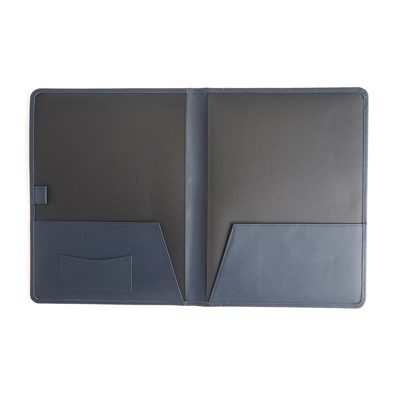Royce Personalized Navy Blue Leather Document Folder image number 0