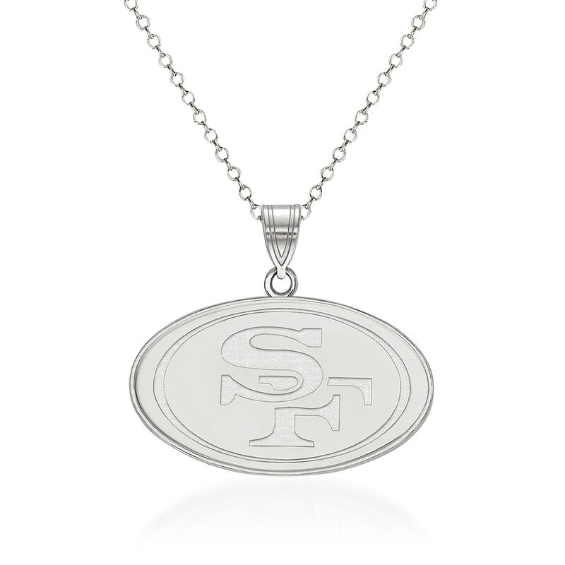 Sterling Silver NFL San Francisco 49ers Pendant Necklace. 18&quot; image number 0