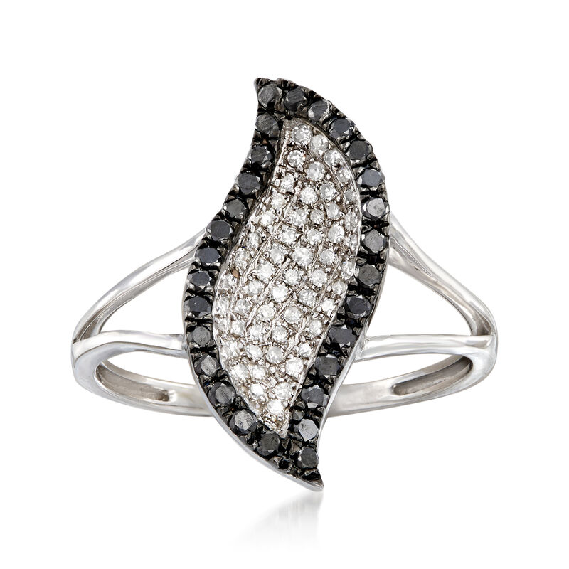 .45 ct. t.w. Black and White Diamond Ring in 14kt White Gold image number 0