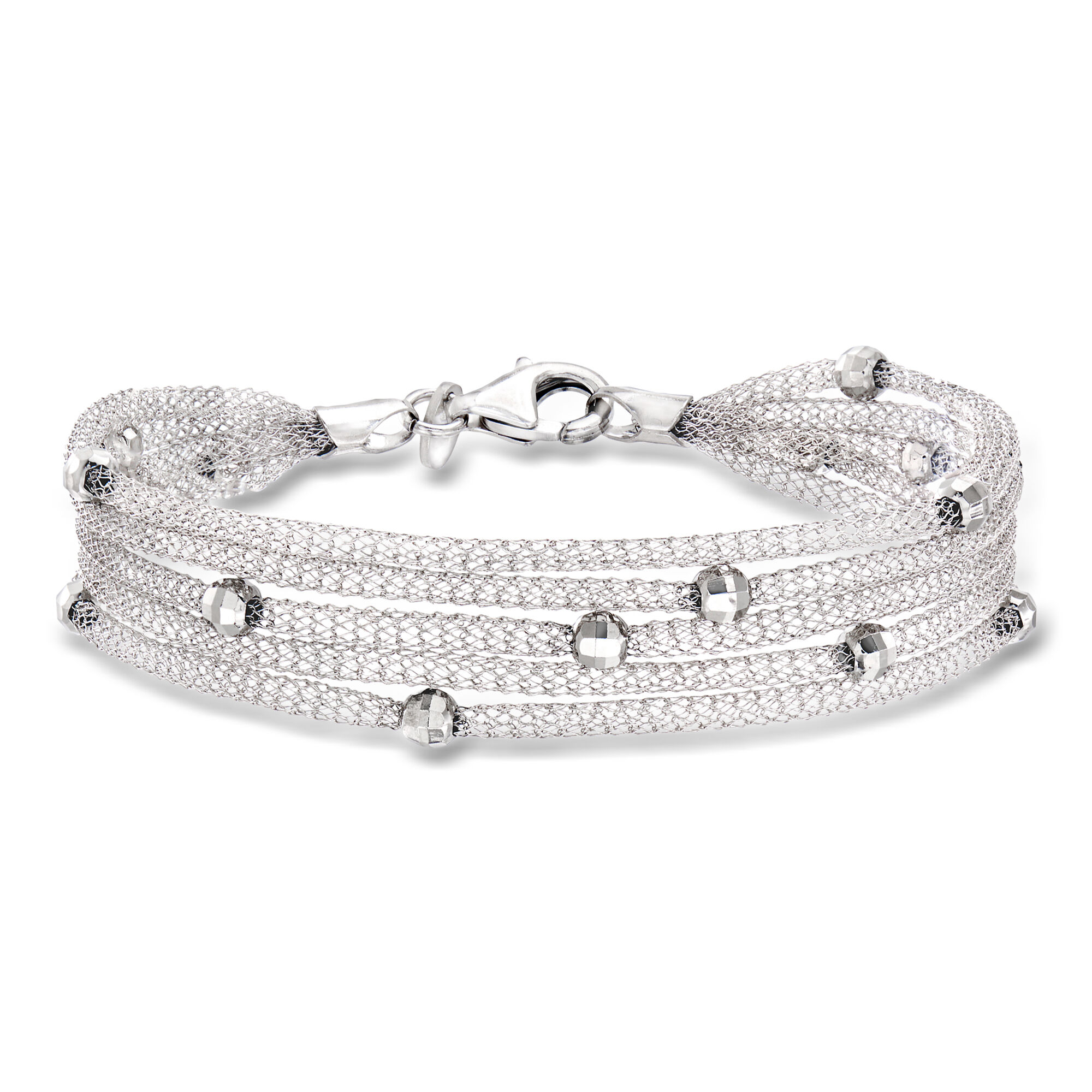 Italian Sterling Silver Multi-Strand Mesh Bracelet | Ross Simons