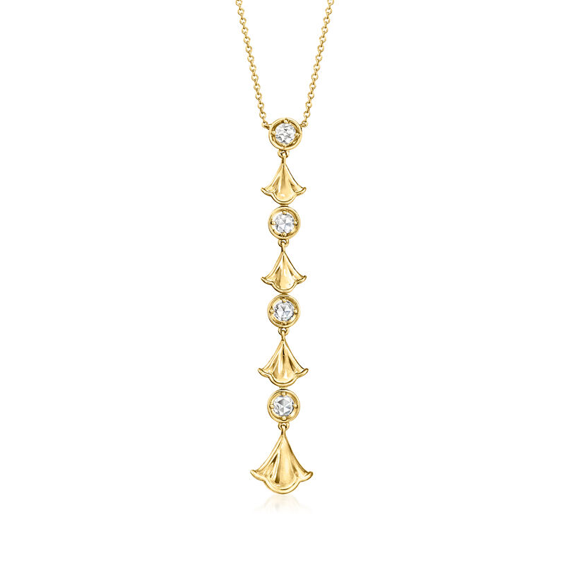 C. 1990 Vintage Marina B .36 ct. t.w. Diamond Drop Necklace in 18kt Yellow Gold. 16&quot; image number 0