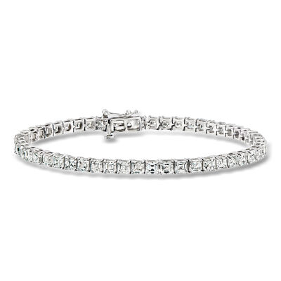 10.00 ct. t.w. Asscher-Cut Lab-Grown Diamond Tennis Bracelet in 14kt White Gold