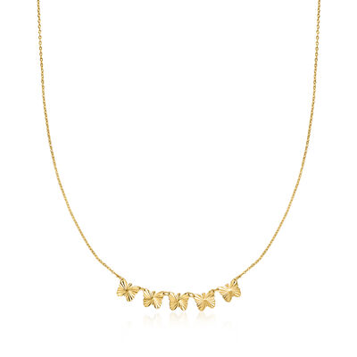 Italian 10kt Yellow Gold Butterfly Necklace