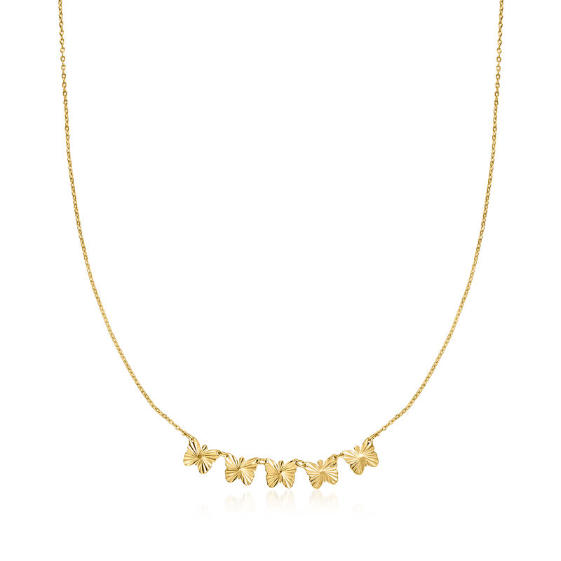 Italian 10kt Yellow Gold Butterfly Necklace image number 0