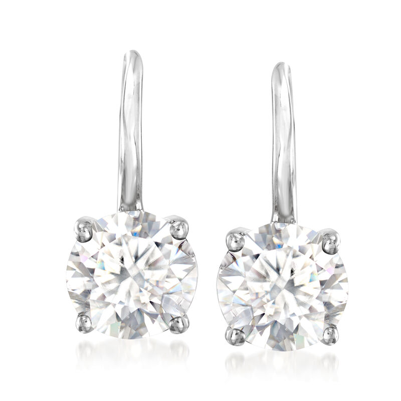 3.20 ct. t.w. Moissanite Earrings in Sterling Silver image number 0