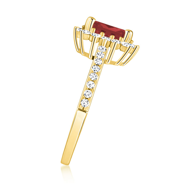 1.20 Carat Garnet Ring with .48 ct. t.w. Diamonds in 14kt Yellow Gold image number 1