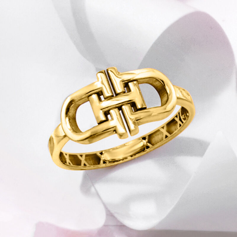 14kt Yellow Gold Interlocking-Link Ring image number 3