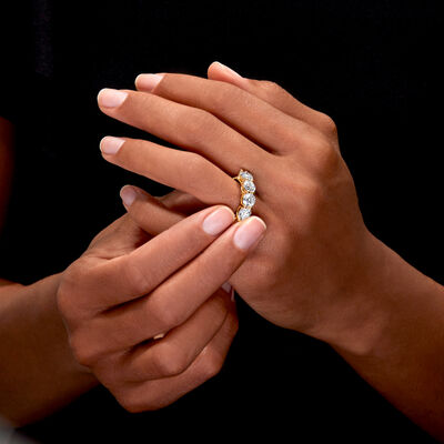 4.00 ct. t.w. Lab-Grown Diamond Five-Stone Ring in 14kt Yellow Gold