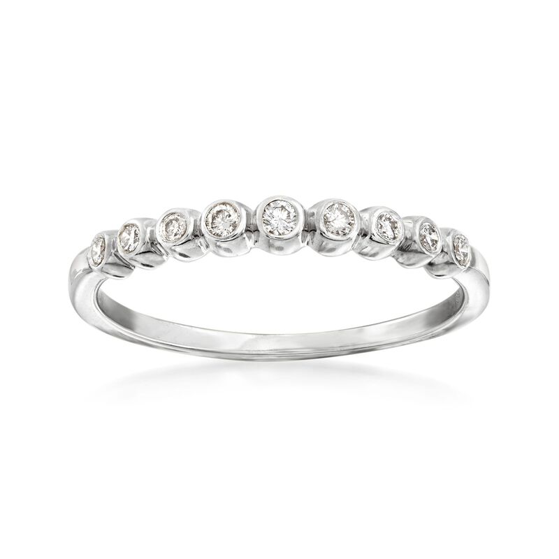 .13 ct. t.w. Bezel-Set Diamond Ring in Sterling Silver image number 0