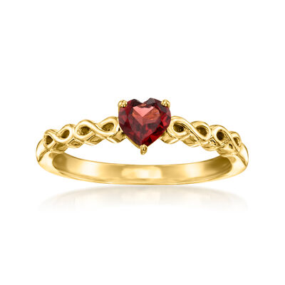 .50 Carat Garnet Heart Ring in 18kt Gold Over Sterling