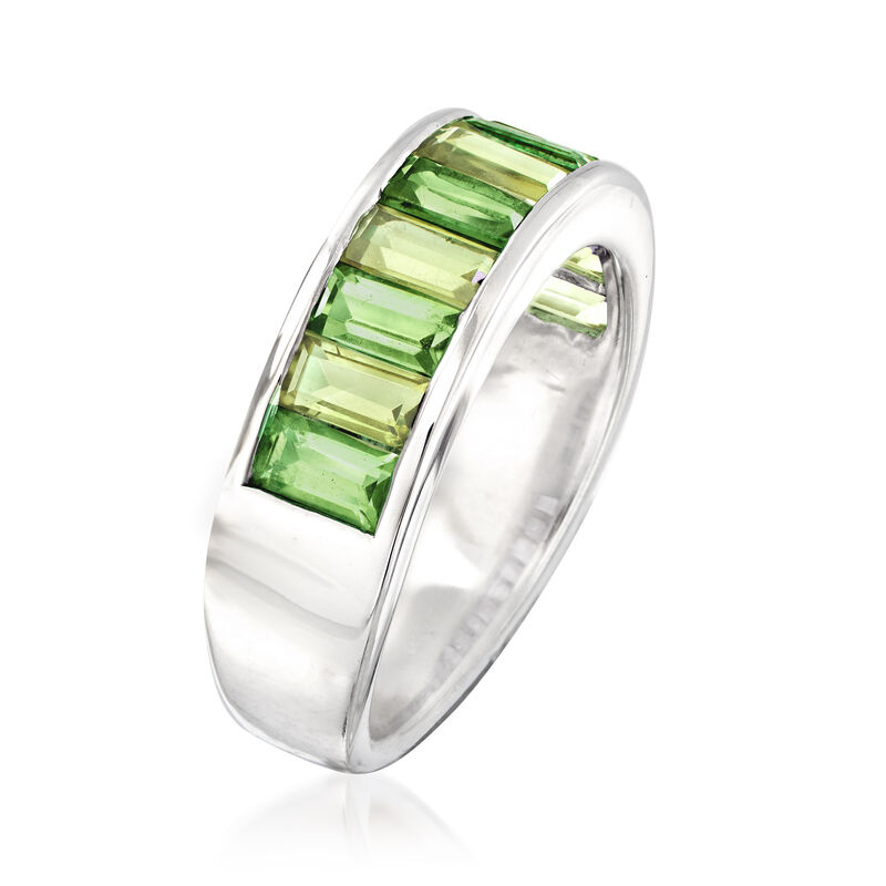 1.20 ct. t.w. Chrome Diopside and .90 ct. t.w. Peridot Ring in Sterling Silver image number 2