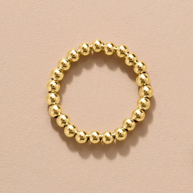 3mm 10kt Yellow Gold Bead Stretch Ring image number 4