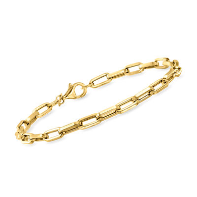Italian 14kt Yellow Gold Paper Clip Link Bracelet