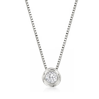 .12 Carat Bezel-Set Diamond Necklace in 14kt White Gold