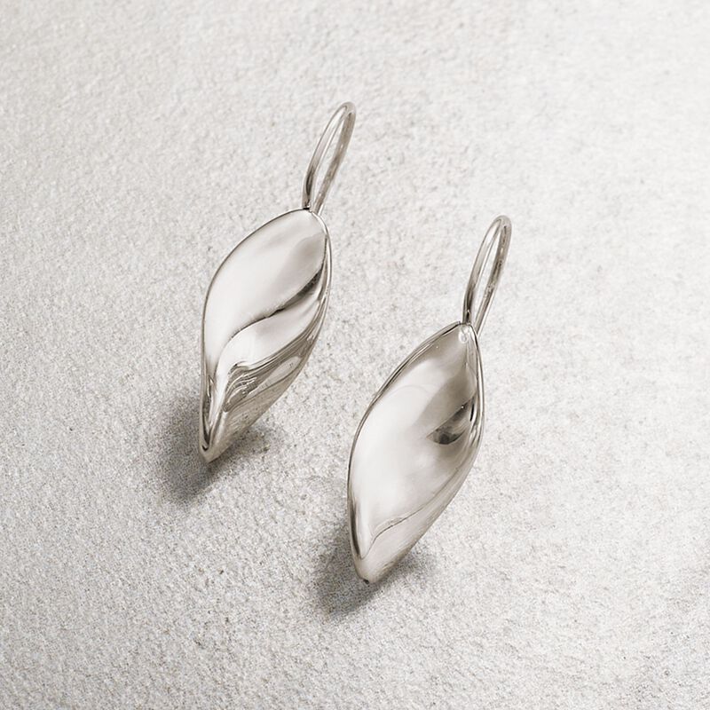 Italian Sterling Silver Twisted Oval Drop Earrings image number 3