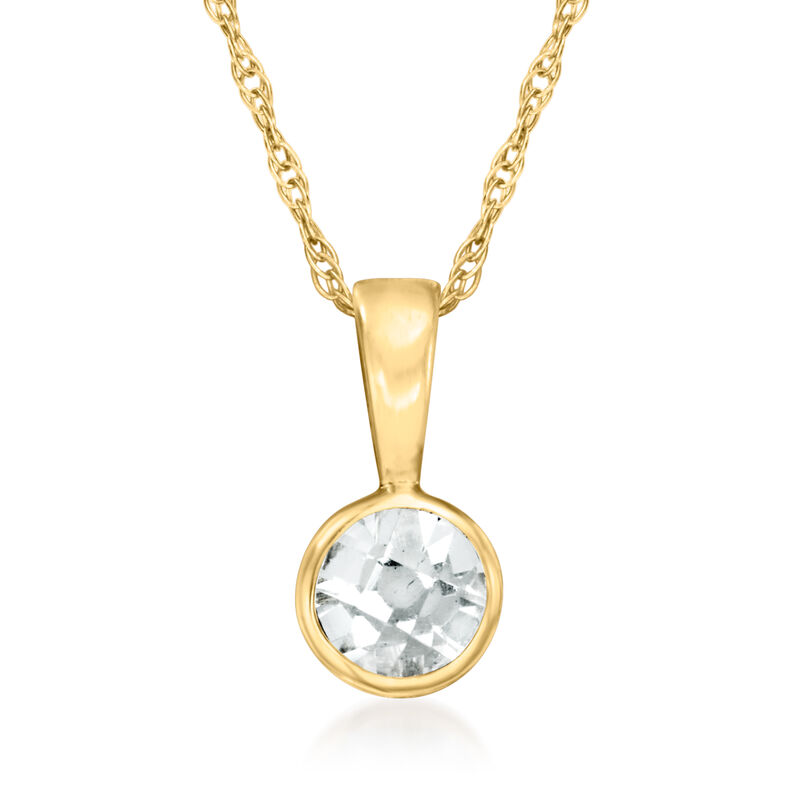 .20 Carat White Sapphire Pendant Necklace in 14kt Yellow Gold image number 0