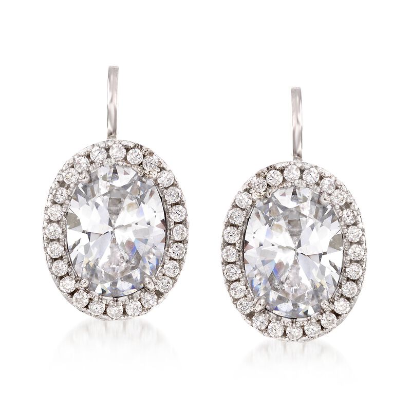 2.75 ct. t.w. CZ Drop Earrings in Sterling Silver image number 0