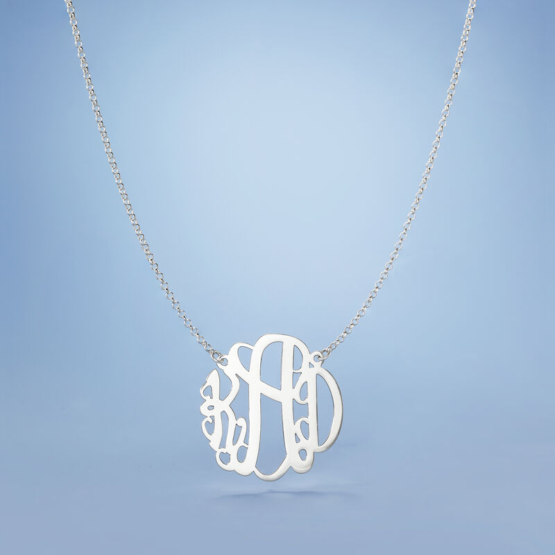 Sterling Silver Personalized Monogram Necklace image number 2