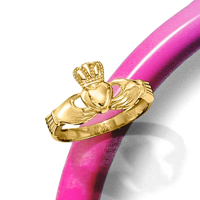 14kt Yellow Gold Claddagh Ring image number 3