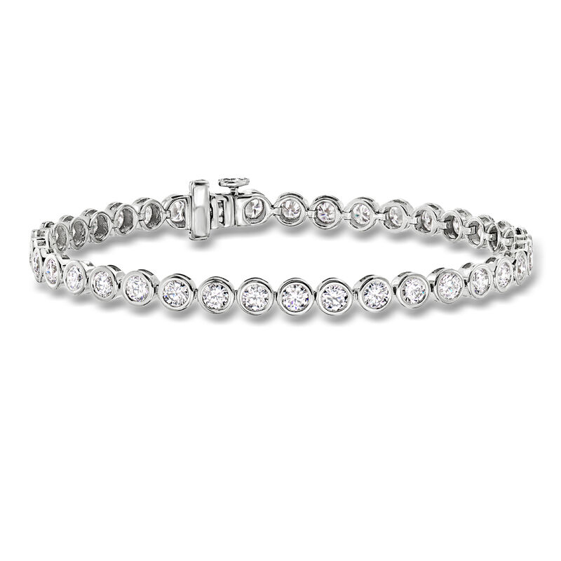 5.00 ct. t.w. Bezel-Set Lab-Grown Diamond Bracelet in Sterling Silver. 7" image number 0