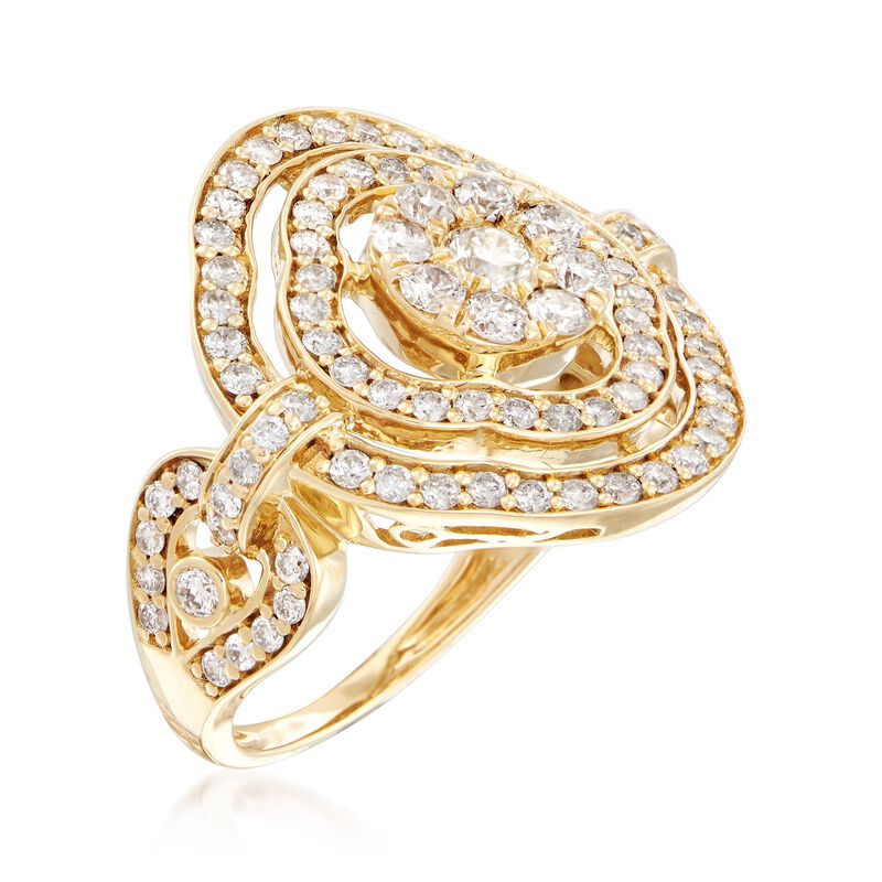 1.50 ct. t.w. Diamond Openwork Ring in 14kt Yellow Gold image number 2