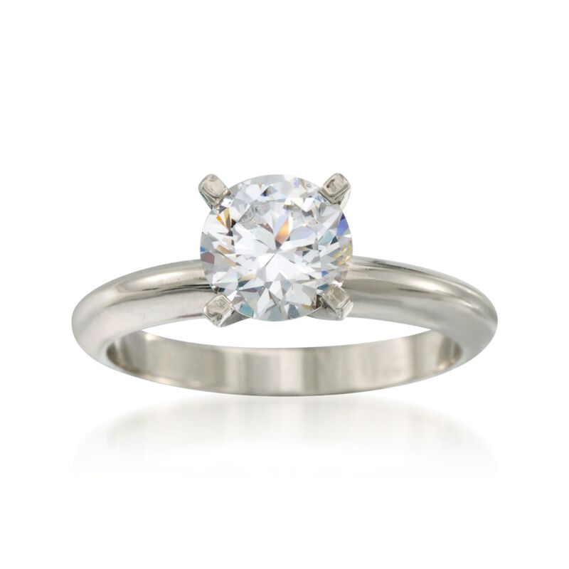 18kt White Gold Four-Prong Engagement Ring Setting image number 0