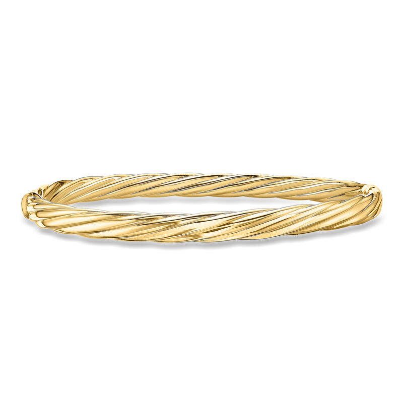 Italian 14kt Yellow Gold Twisted Bangle Bracelet. 7.5" image number 0