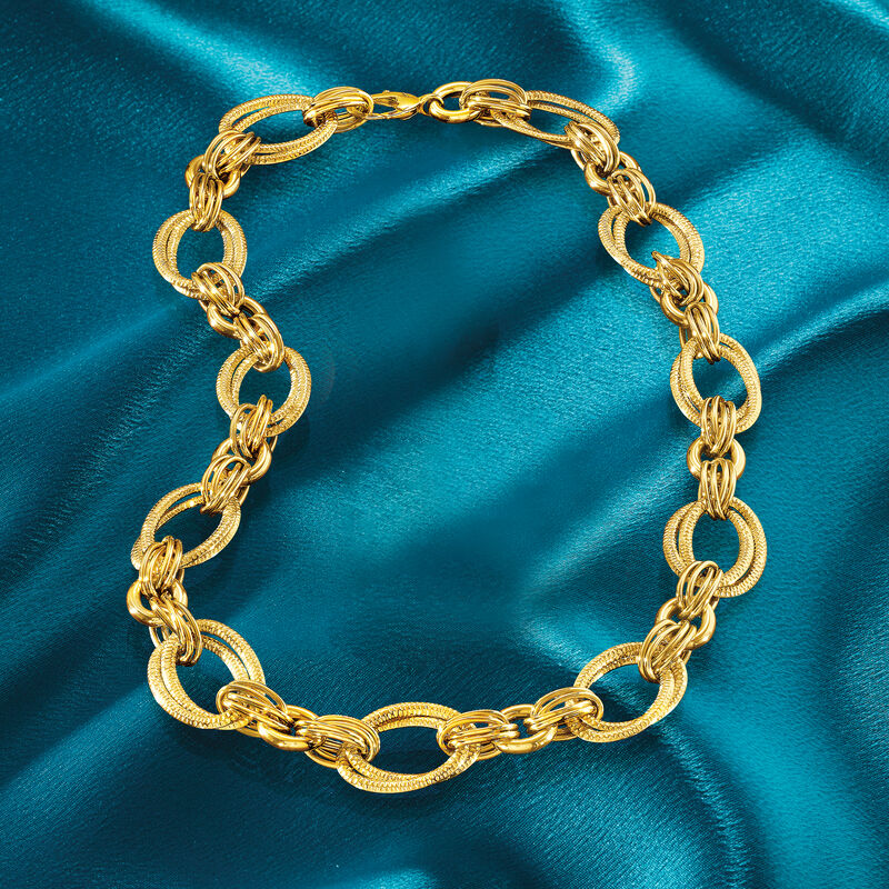 Italian 18kt Yellow Gold Link Necklace image number 2