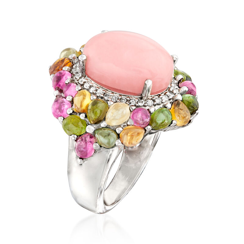 Opal and 4.80 ct. t.w. Multi-Gemstone Ring in Sterling Silver image number 2