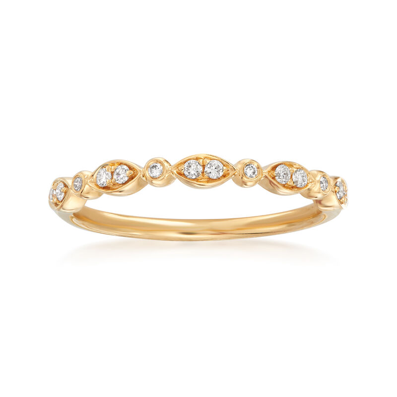 Henri Daussi .11 ct. t.w. Diamond Wedding Ring in 14kt Yellow Gold image number 0