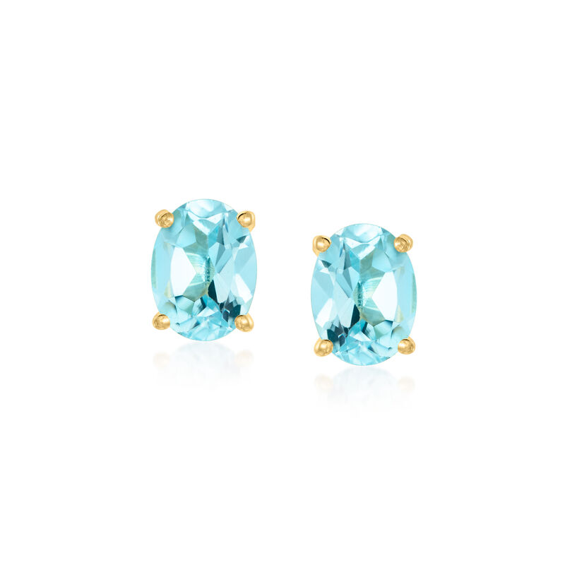 6.25 ct. t.w. Sky Blue Topaz and .20 ct. t.w. White Zircon Jewelry Set: Earrings and Ring in 18kt Gold Over Sterling image number 3