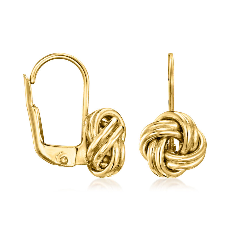 Italian 10kt Yellow Gold Love Knot Drop Earrings  image number 2