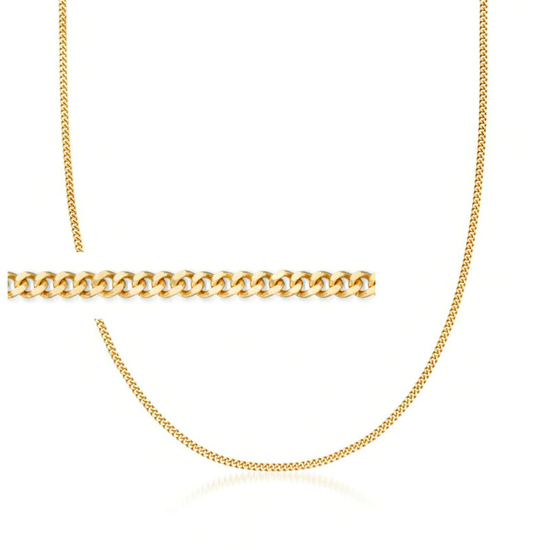 1.5mm 14kt Yellow Gold Gourmette-Link Necklace image number 0