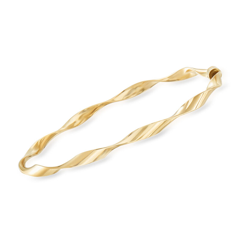 Italian 14kt Yellow Gold Twisted Bangle Bracelet image number 2