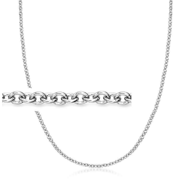 Italian 2.3mm Platinum Cable-Chain Necklace image number 0