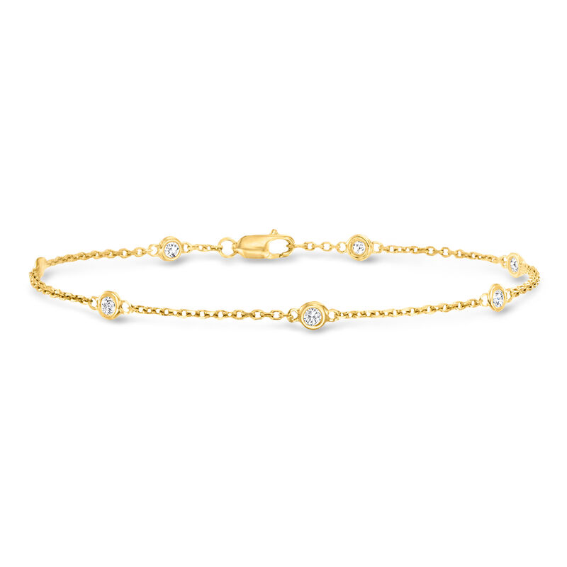 .25 ct. t.w. Bezel-Set Diamond Station Bracelet in 18kt Gold Over Sterling image number 0